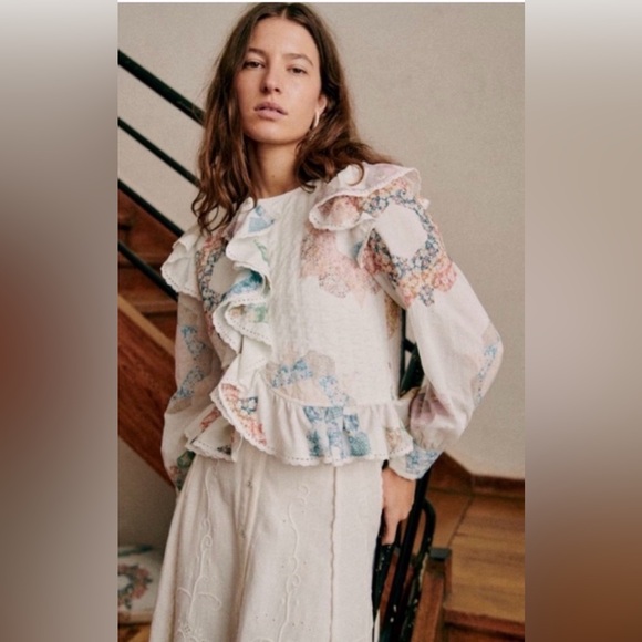 Sezane Tops - Sézane Axel blouse jacket X SEA NY Patchwork US 4 FR 36